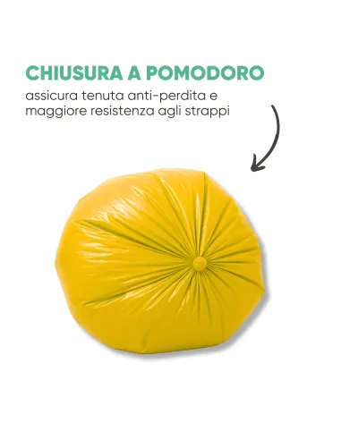10 Sacchetti - 70x110 - Raccolta Differenziata Giallo - 110 Litri - Made in Italy