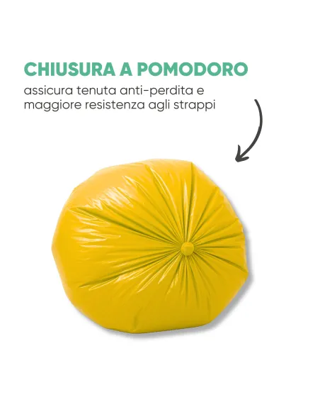 10 Sacchetti - 70x110 - Raccolta Differenziata Giallo - 110 Litri - Made in Italy