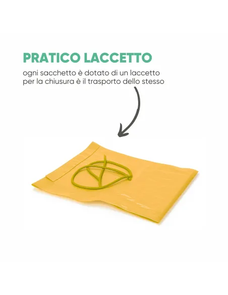 10 Sacchetti - 70x110 - Raccolta Differenziata Giallo - 110 Litri - Made in Italy