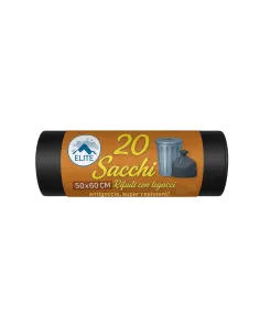 20 Sacchetti - 50X60cm - Raccolta Differenziata Nero - 30 Litri - Made in Italy