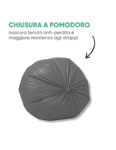20 Sacchetti - 50X60cm - Raccolta Differenziata Nero - 30 Litri - Made in Italy