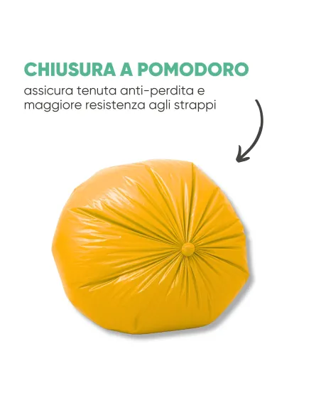 20 Sacchetti - 50X60cm - Raccolta Differenziata Giallo - 30 Litri - Made in Italy