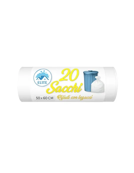 20 Sacchetti - 50X60cm - Raccolta Differenziata Trasparenti - 30 Litri - Made in Italy