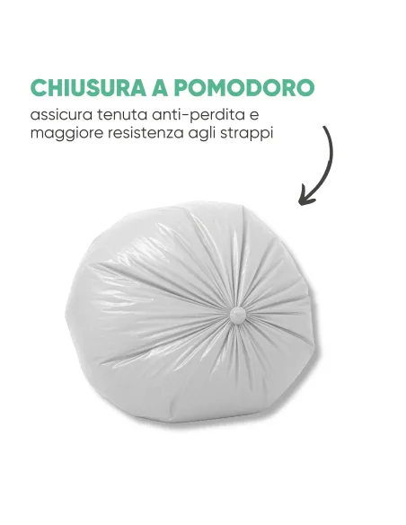 20 Sacchetti - 50X60cm - Raccolta Differenziata Trasparenti - 30 Litri - Made in Italy