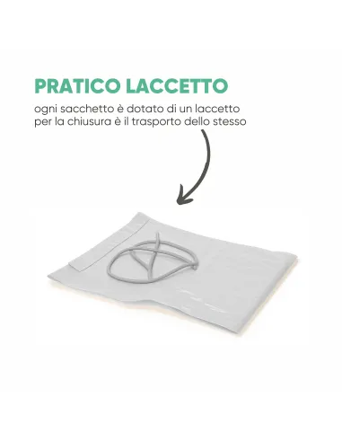 20 Sacchetti - 50X60cm - Raccolta Differenziata Trasparenti - 30 Litri - Made in Italy