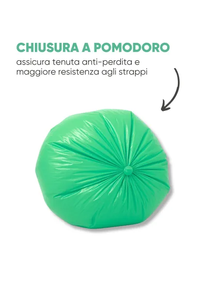 20 Sacchetti - 50X60cm - Raccolta Differenziata Verde - 30 Litri - Made in Italy