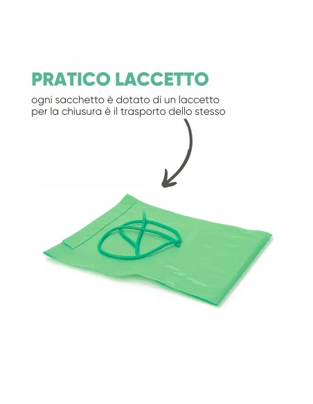 20 Sacchetti - 50X60cm - Raccolta Differenziata Verde - 30 Litri - Made in Italy