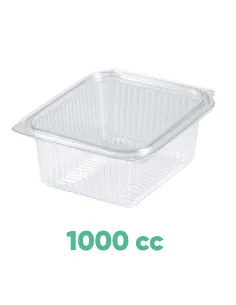 100 Vaschette 1000cc Trasparenti Quadrate con Coperchio - Praticità e Versatilità