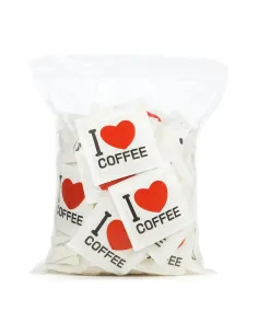 Bustine di Zucchero “I Love COFFEE” – Monodose da Bar | Zucchero Semolato Puro | Ideali per Caffè