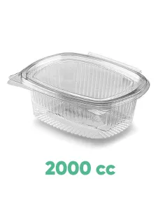 50 Vaschette Trasparenti Ovali 2000cc con Coperchio – Contenitori Alimentari Giganti per Asporto