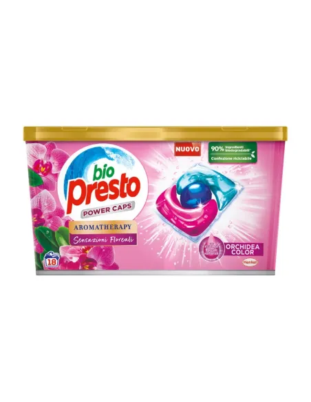 Bio Presto Power Caps Orchidea Color - Aromatherapy Sensazioni Floreali - 18 Lavaggi