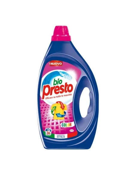 Bio Presto Detersivo Liquido Color - Efficace su Tutte le Macchie - 36 Lavaggi