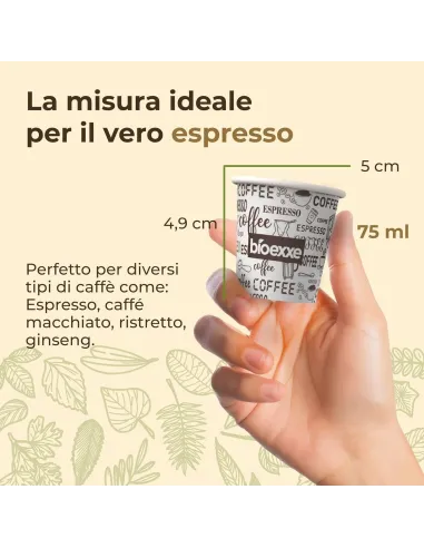 1000 Bicchieri Monouso in Carta da 75ml - Bianchi - Perfetti per Caffè!