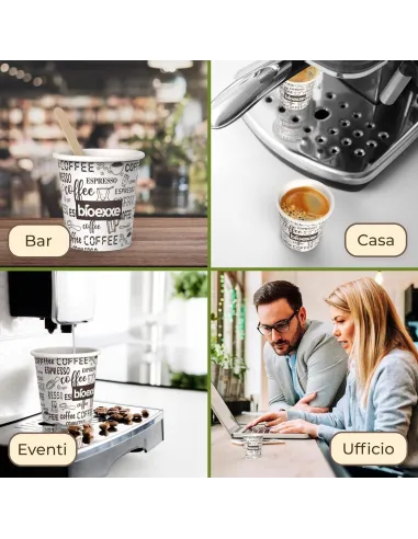 1000 Bicchieri Monouso in Carta da 75ml - Bianchi - Perfetti per Caffè!