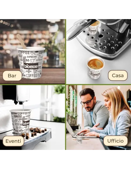 1000 Bicchieri Monouso in Carta da 75ml - Bianchi - Perfetti per Caffè!