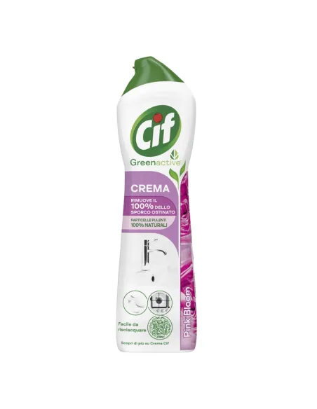 Cif Crema Greenactive Pink Bloom 500ml – Pulizia Profonda con Particelle Naturali