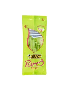 BIC Pure 3 Lady – Rasoi Usa e Getta Donna con Aloe Vera (4 Pezzi)
