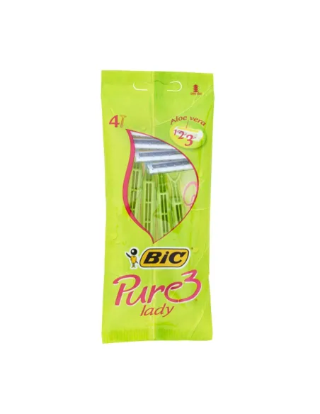 BIC Pure 3 Lady – Rasoi Usa e Getta Donna con Aloe Vera (4 Pezzi)