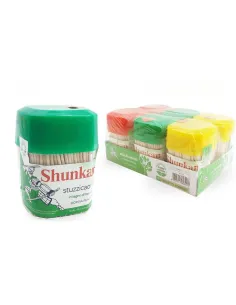 Shunkan Stuzzicadenti in Legno di Betulla – Barattolo Colorato da 500 Pezzi – Doppia Punta