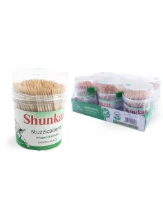 Shunkan Stuzzicadenti in Legno di Betulla – 500 Pezzi – Barattolo Trasparente