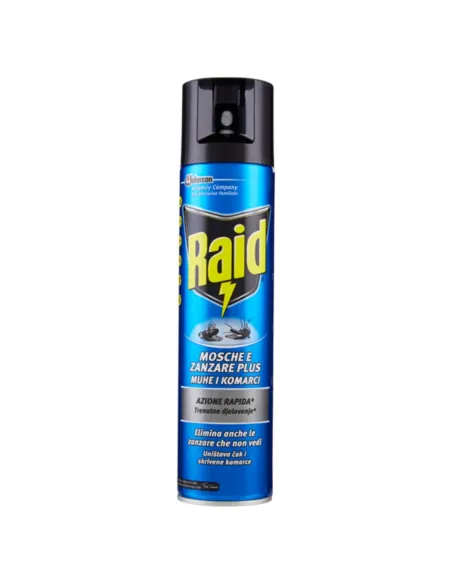 Raid Mosche e Zanzare Plus – Spray Insetticida ad Azione Rapida