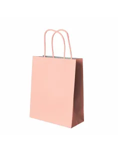 25 Shopper in Carta Rosa 24x8x18 cm con Manici Ritorti – Elegante e Resistente per Regali e Negozi