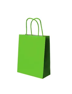 25 Shopper in Carta Verde 24x8x18 cm con Manici Ritorti – Eleganti