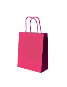 25 Shopper in Carta Fucsia 24x8x18 cm con Manici Ritorti – Eleganti