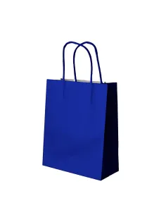 25 Shopper in Carta Blu 24x8x18 cm con Manici Ritorti – Eleganti