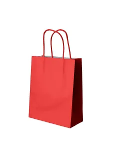 25 Shopper in Carta Rossa 24x8x18 cm con Manici Ritorti – Eleganti
