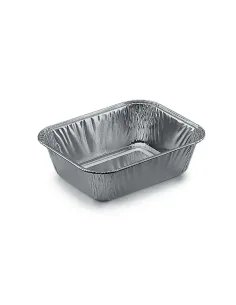 100 Vaschette in Alluminio Mezza Porzione - Bordo a G - Ideali per Asporto e Conservazione