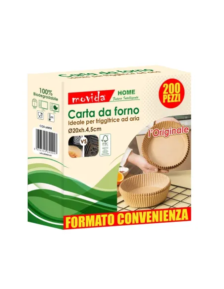 200 Fogli Carta da Forno per Friggitrice ad Aria in Foglio Quadrata 20x20x4