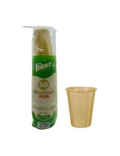 THE BEST 50 Bicchieri in Plastica Oro da 200 ml