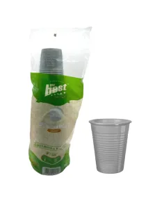 THE BEST 50 Bicchieri in Plastica Argento da 200 ml