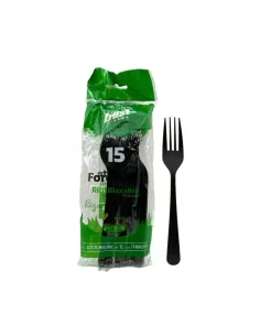 THE BEST 15 Forchette riutilizzabili Nere - Eleganza e Sostenibilità