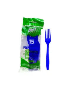 THE BEST 15 Forchette riutilizzabili Blu - Eleganza e Sostenibilità