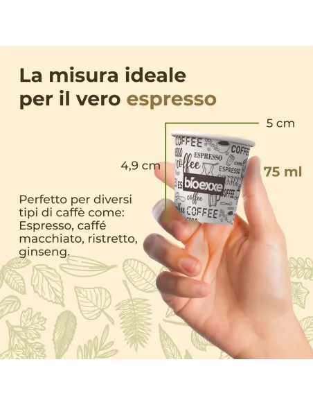 OMAGGIO - 1.000 Bicchieri Monouso in Carta da 75ml - Bianchi : 10 stecche da 100 pz