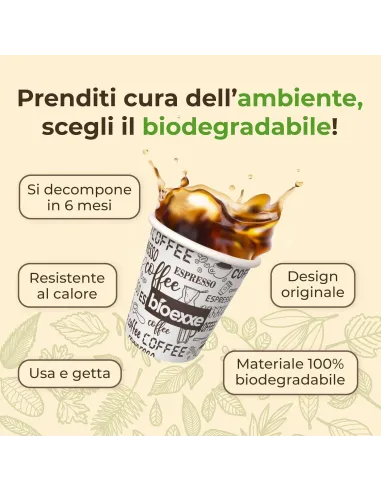 OMAGGIO - 1.000 Bicchieri Monouso in Carta da 75ml - Bianchi : 10 stecche da 100 pz