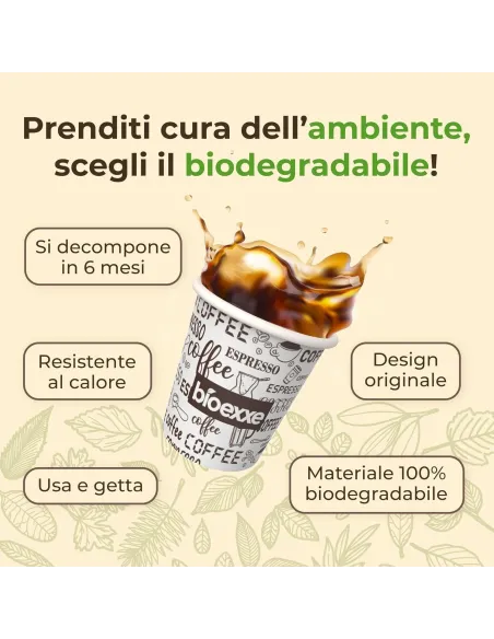 OMAGGIO - 1.000 Bicchieri Monouso in Carta da 75ml - Bianchi : 10 stecche da 100 pz