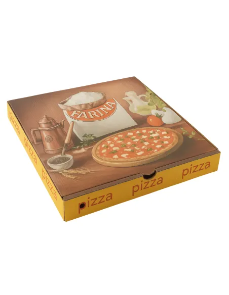 100 Scatole per Pizza da Asporto 33×33×3 cm – Chiusura Italiana