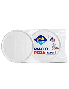 10 Piatti Piani in Plastica Bianchi per Pizza Riutilizzabili - IMB -  Eleganza e Resistenza