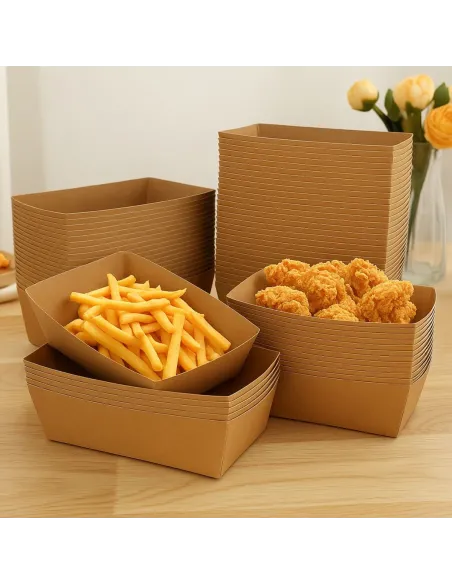 Vaschette in Cartoncino Kraft 14x10.5x3.7 cm – 10 pezzi