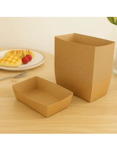 Vaschette in Cartoncino Kraft 14x10.5x3.7 cm – 10 pezzi