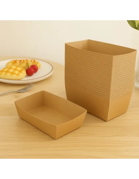 Vaschette in Cartoncino Kraft 14x10.5x3.7 cm – 10 pezzi