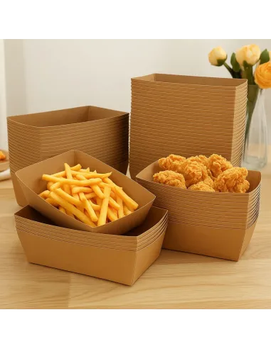Vaschette in Cartoncino Kraft 14x10.5x3.7 cm – 10 pezzi