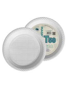 40 Piatti Piani Riutilizzabili Ø22 cm – Modello T50 Magna