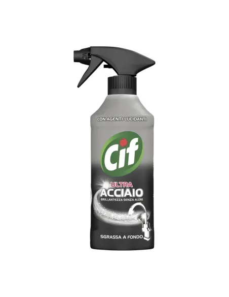 Cif Ultra Acciaio – Detergente Sgrassante per Acciaio Inox con Agenti Lucidanti - 500ml