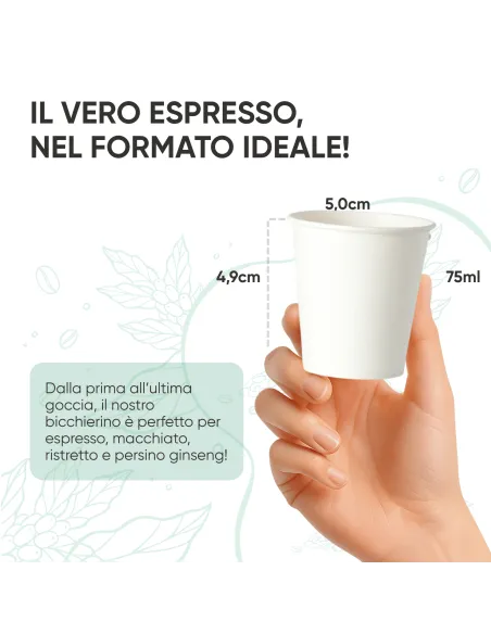1000 Bicchierini di Carta 75ml Bianchi - Perfetti per il Tuo Caffè