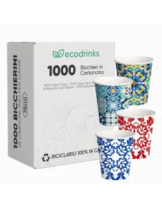 1000 Bicchierini Monouso 75ml in Carta | Maiolica Limited Edition - Stile e Tradizione