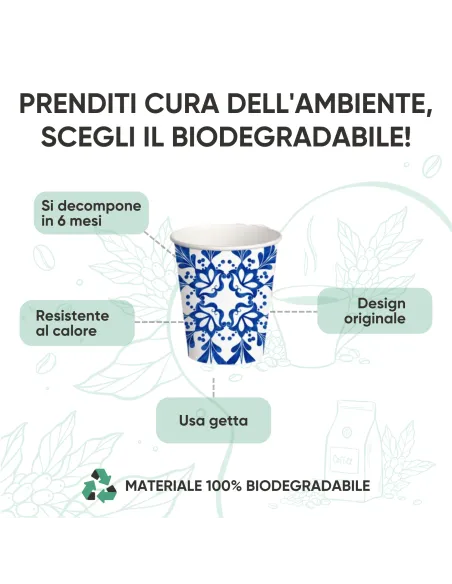 1000 Bicchierini Monouso 75ml in Carta | Maiolica Limited Edition - Stile e Tradizione